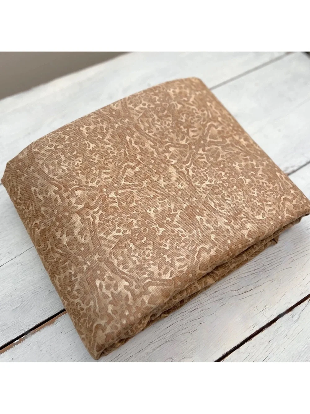 Ralph Lauren ROSSELLINI Medallion Floral QUEEN Duvet Cover Camel Brown Textured